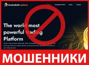 Avatradesfx Options лицевая сторона скрин