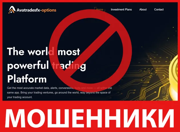 Avatradesfx Options лицевая сторона скрин