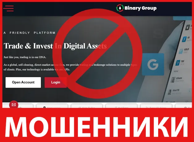 Binary Stock Group лицевая сторона скрин