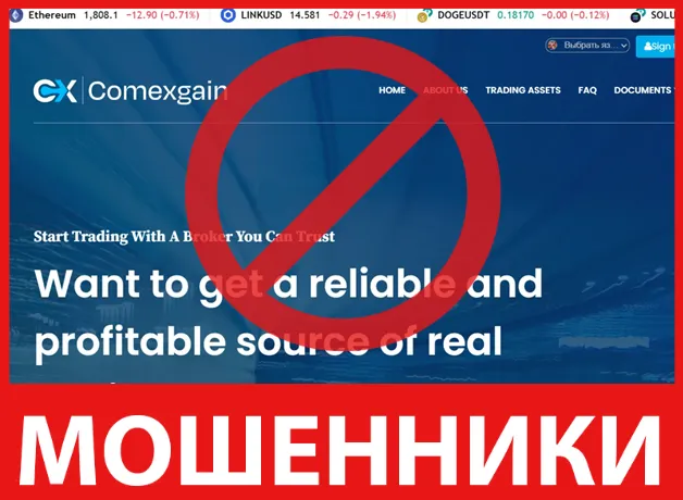 Comexgain лицевая сторона скрин
