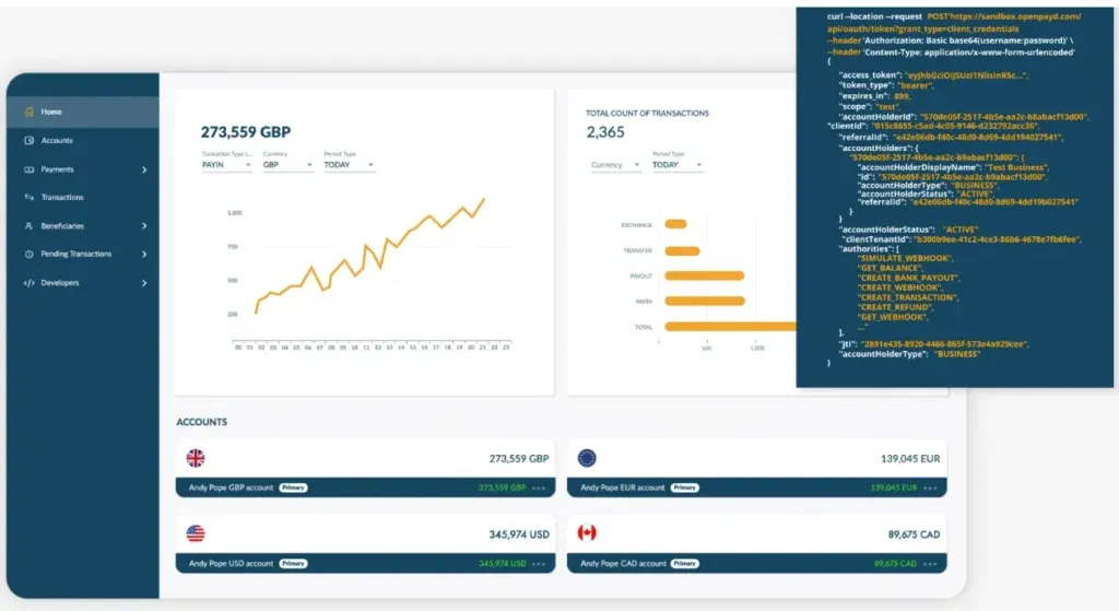 OpenPayd 2 скрин