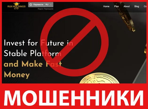 Rux Holdings Ltd лицевая сторона скрин