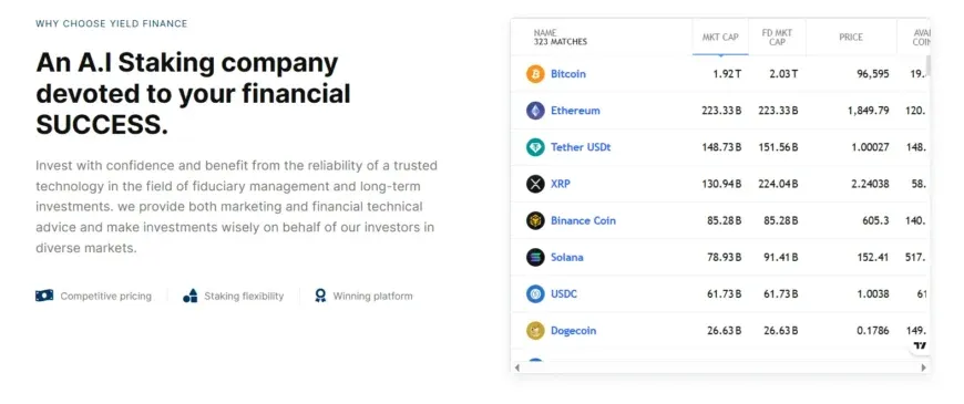 Yield Finance 2 скрин