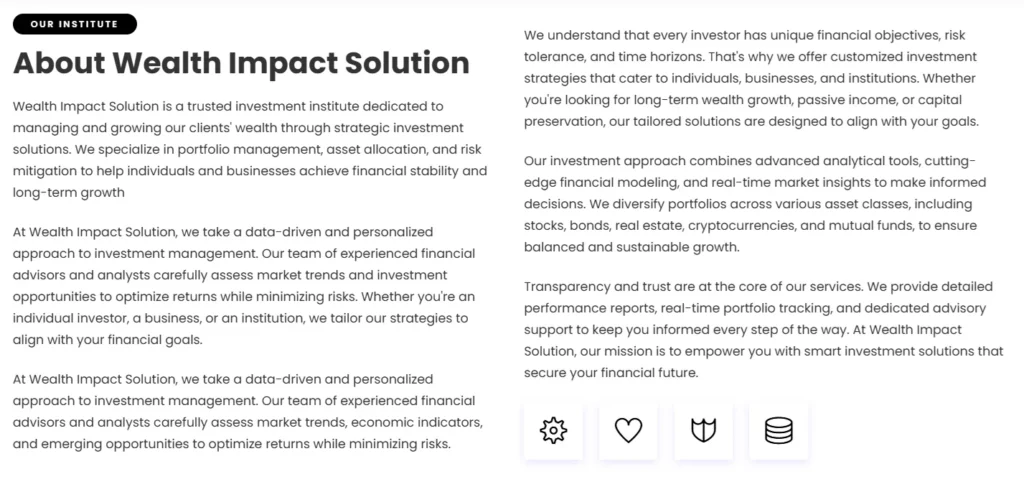 Wealth Impact Solution 1 скрин