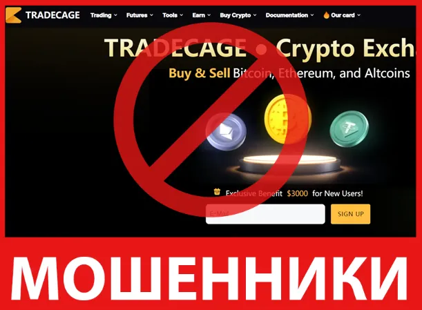 TRADECAGE лицевая сторона скрин