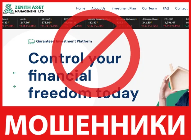 Zenith Asset Management LTD лицевая сторона скрин