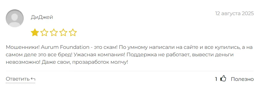 Aurum Foundation_1 скрин