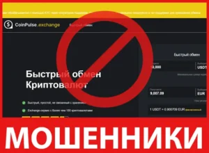 CoinPulse.exchange лицевая сторона скрин
