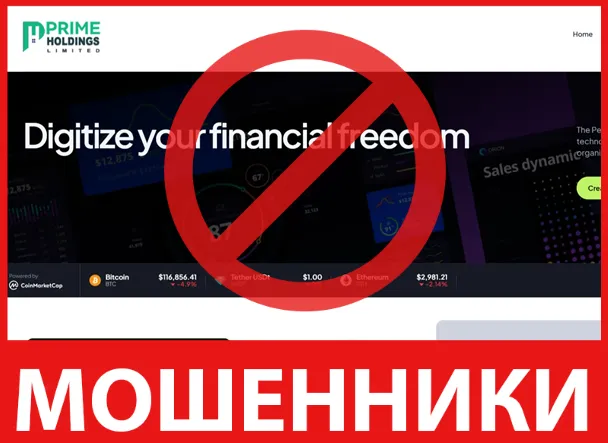 Prime Holdings Ltd лицевая сторона скрин