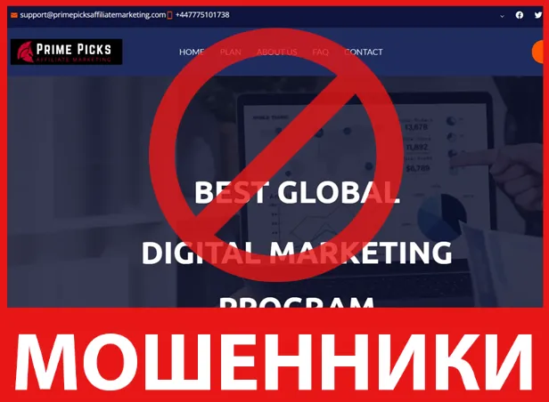 Prime Picks Affiliate Marketing лицевая сторона скрин