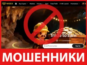 WEEX лицевая сторона скрин